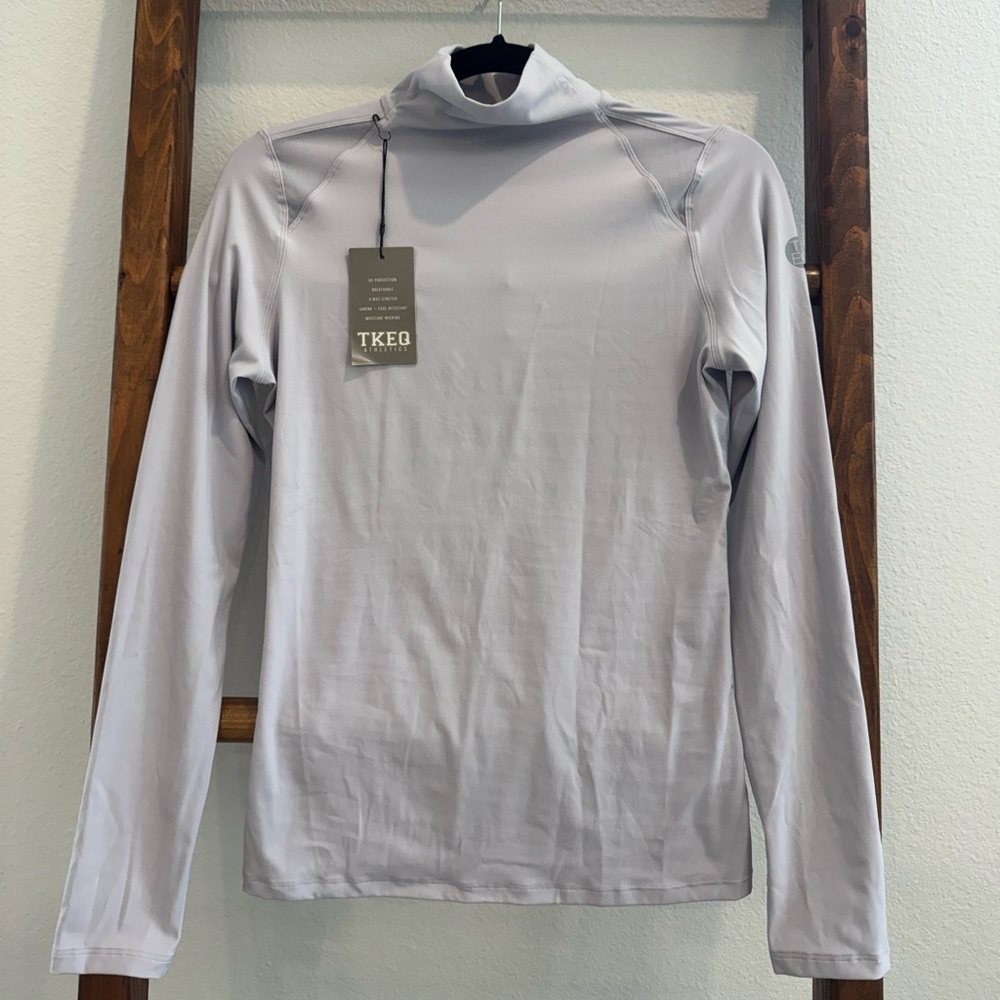 TKEQ The 'CHLOE' High Collar Technical Top | Classic White